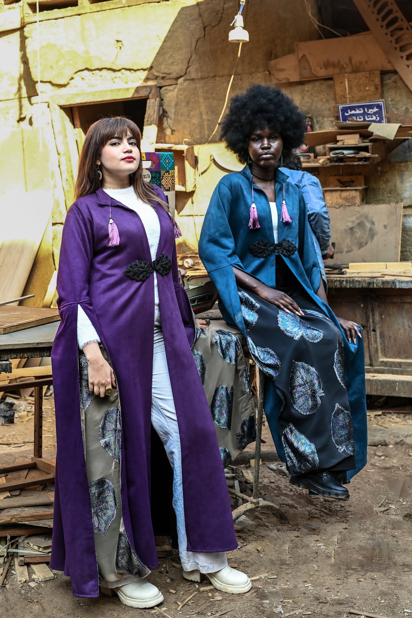 Royal Peacock Kaftan - Regent Purple