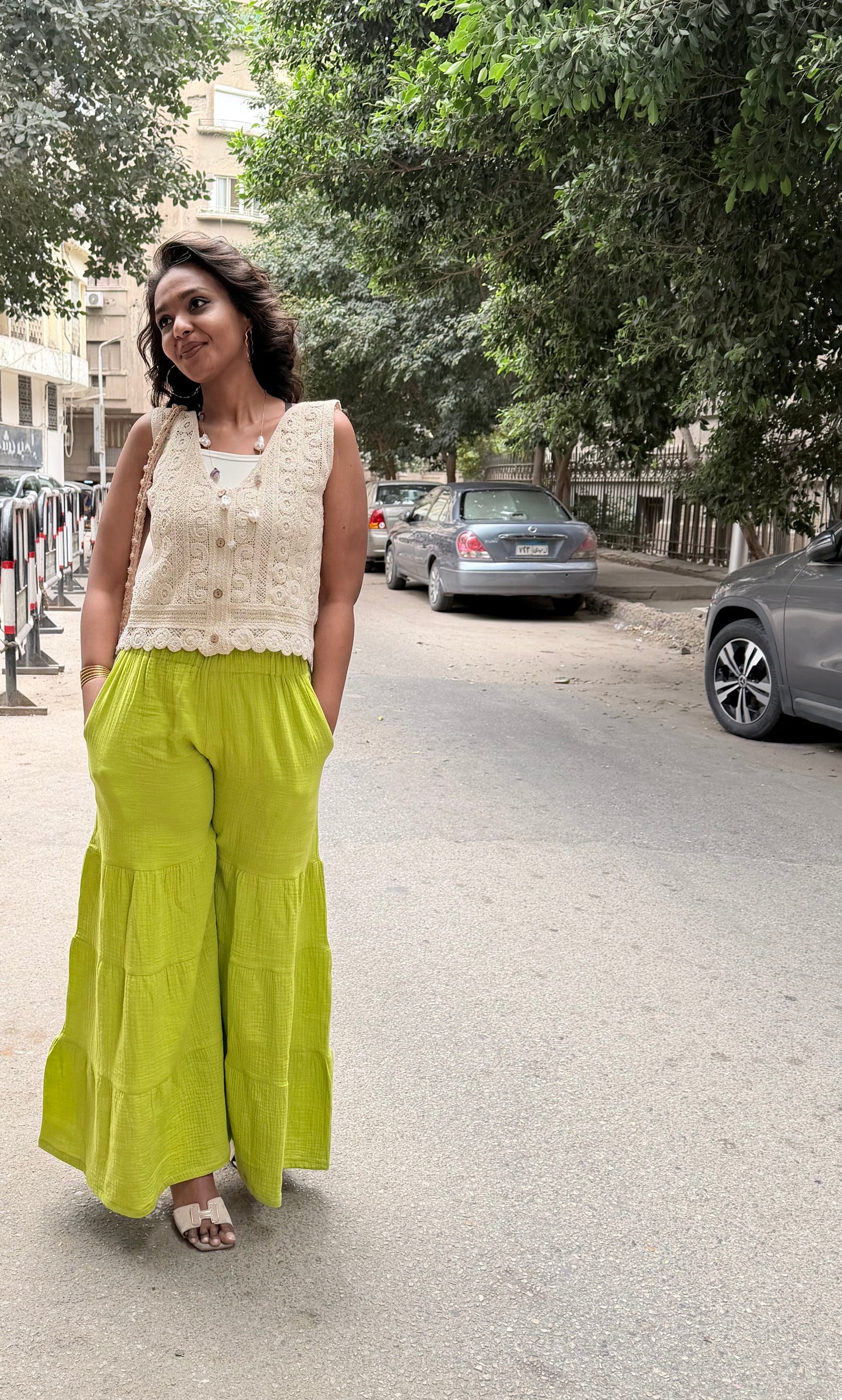 Cotton Gauze Pants - pistachio green