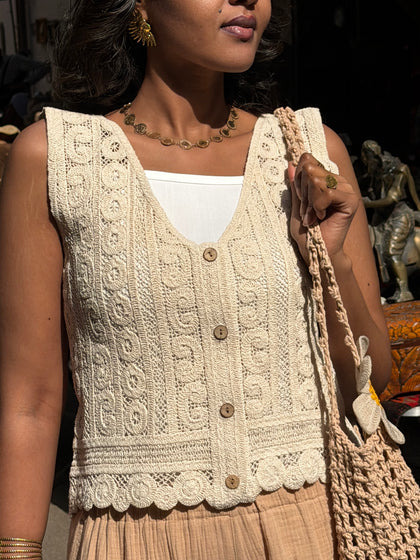 The Sunlit Guipure vest