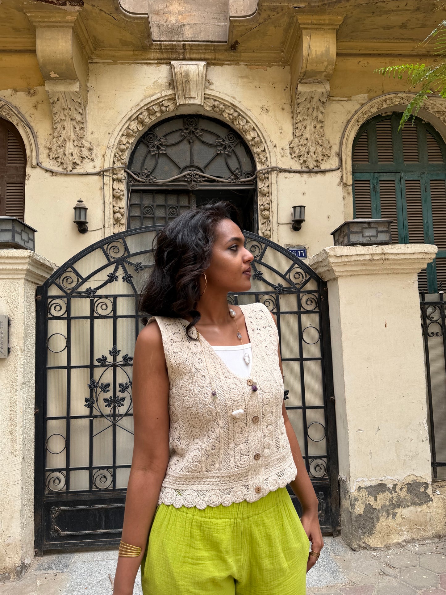 The Sunlit Guipure vest