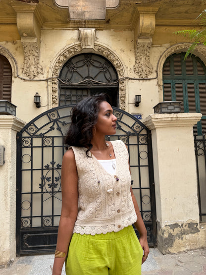 The Sunlit Guipure vest