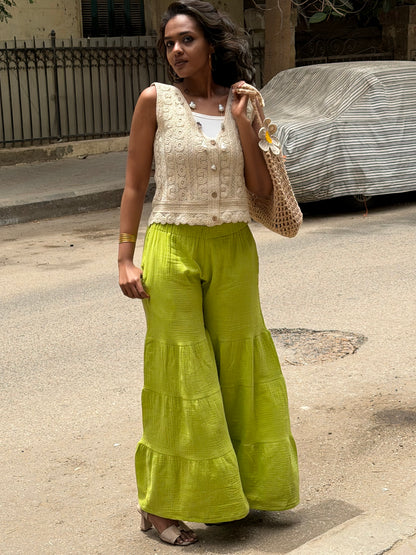 Cotton Gauze Pants - pistachio green
