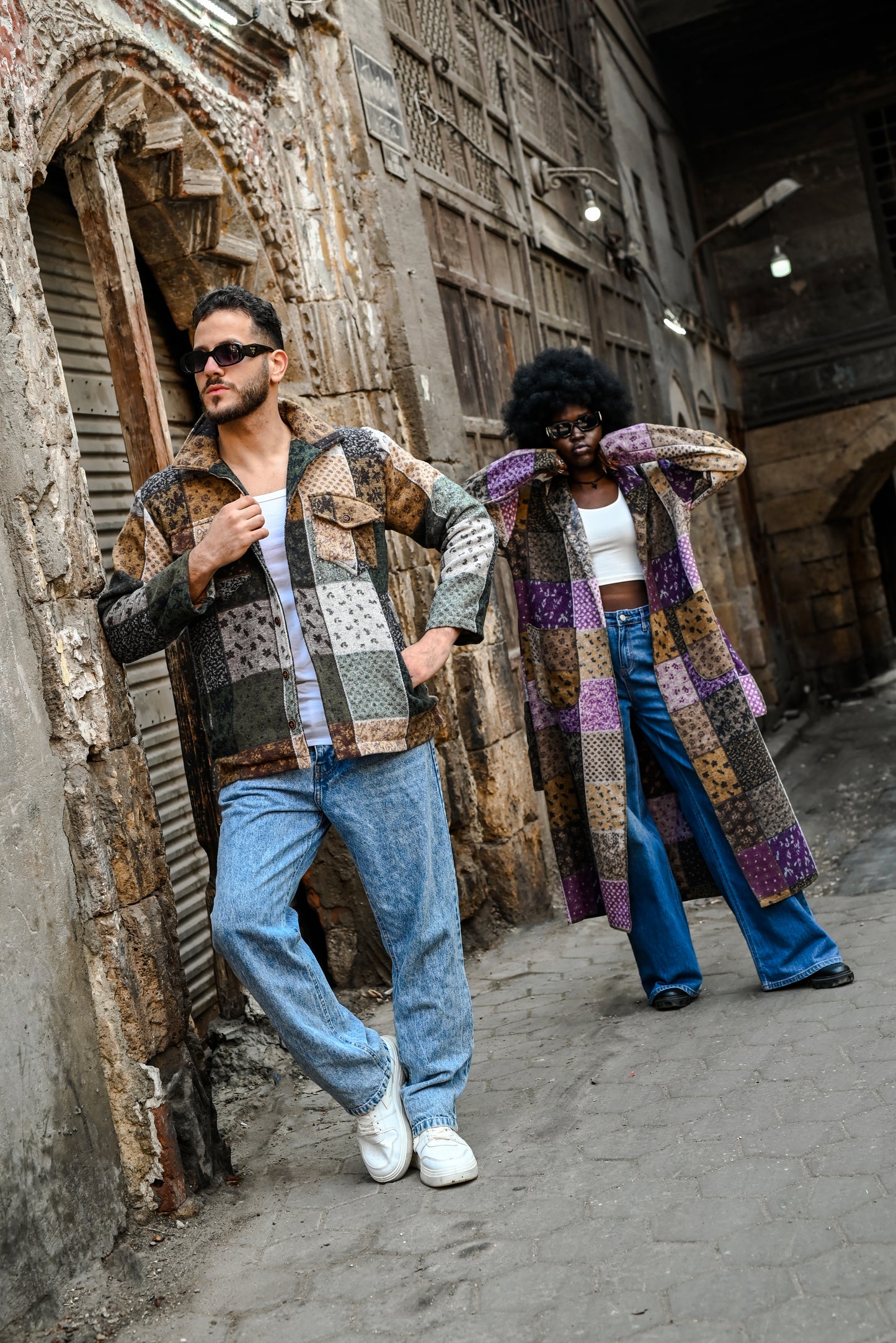 Earth-Toned Patchwork Men’s Jacket