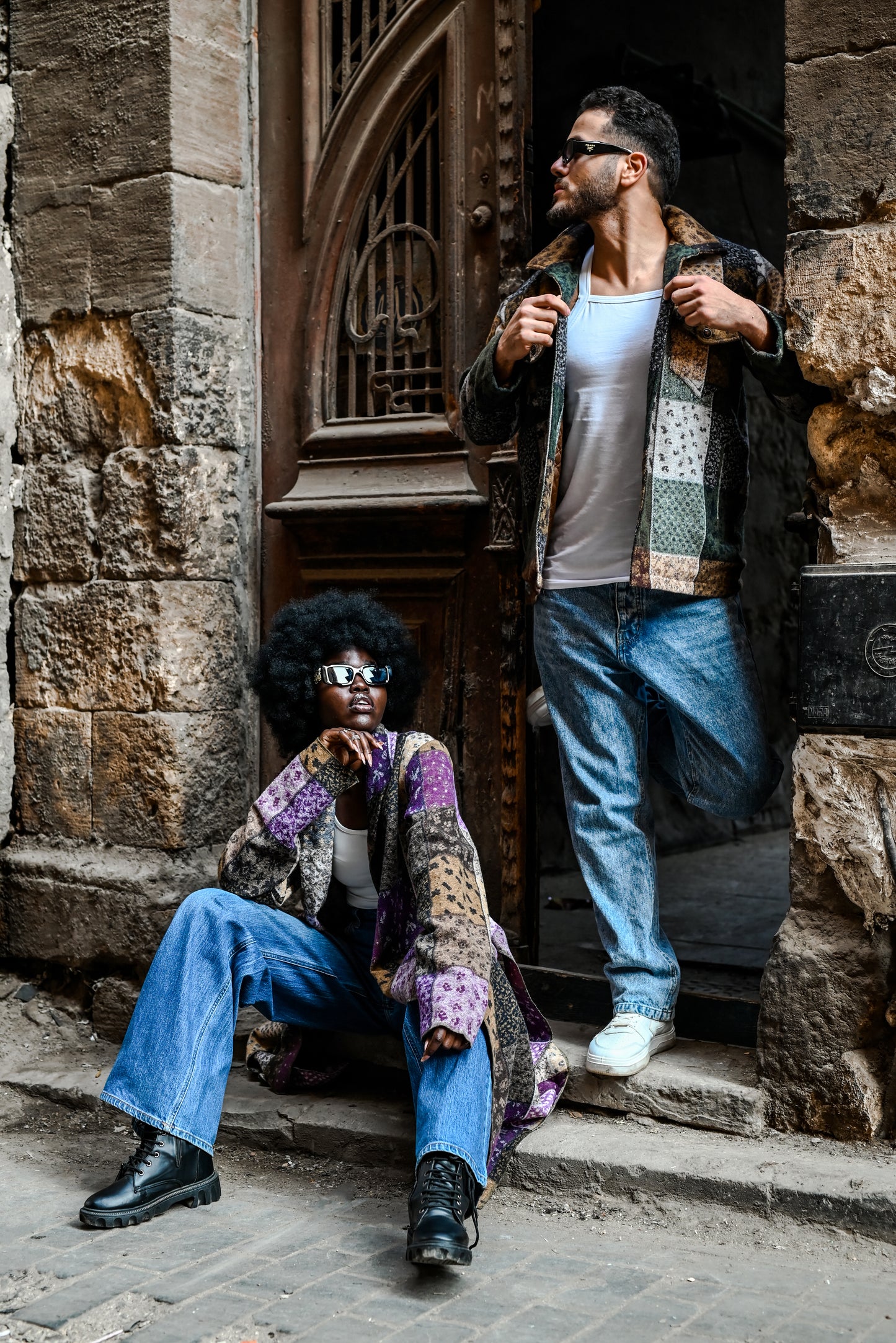 Earth-Toned Patchwork Men’s Jacket