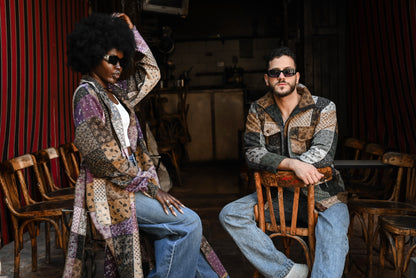 Earth-Toned Patchwork Men’s Jacket