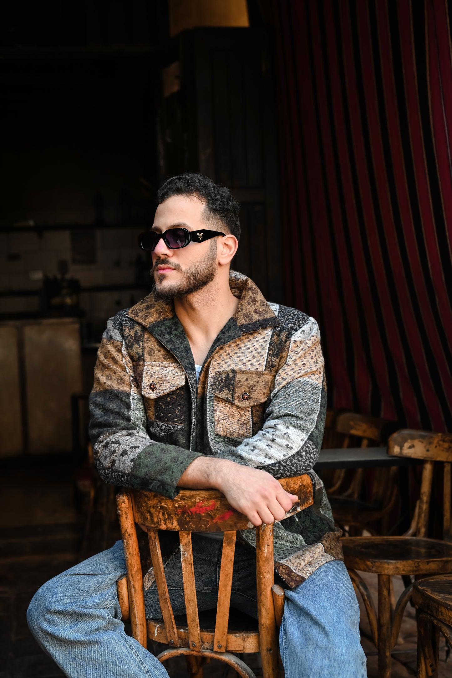 Earth-Toned Patchwork Men’s Jacket