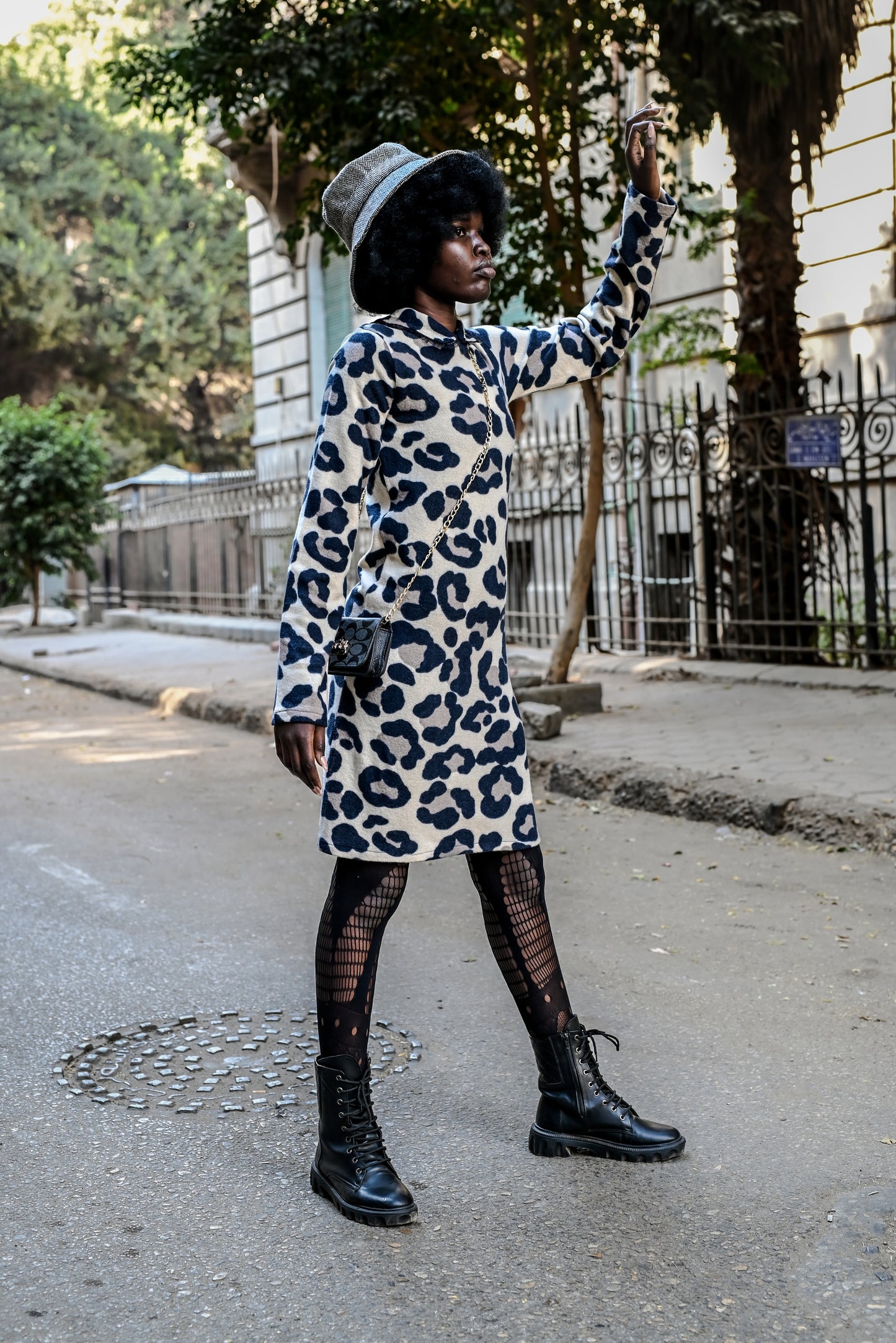 Timeless Leopard Dress - Ash Gray