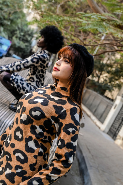 Timeless Leopard Dress - Camel